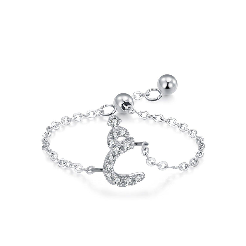 S925 Sterling Silver Niche Style Arabic Letters Pull-out Chain All-match Stackable