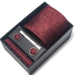 Men's Jacquard Woven Formal Tie Set – Rayon Arrow Necktie with Handkerchief, Tie Clip & Cufflinks | Canada & USA
