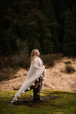 Rainy Day & Baby's Breath Diamond Point 2.0 with Tassels Print Extended Throw