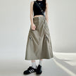 Women's Drawstring Utility Skirt - Casual Long Skirt for Summer