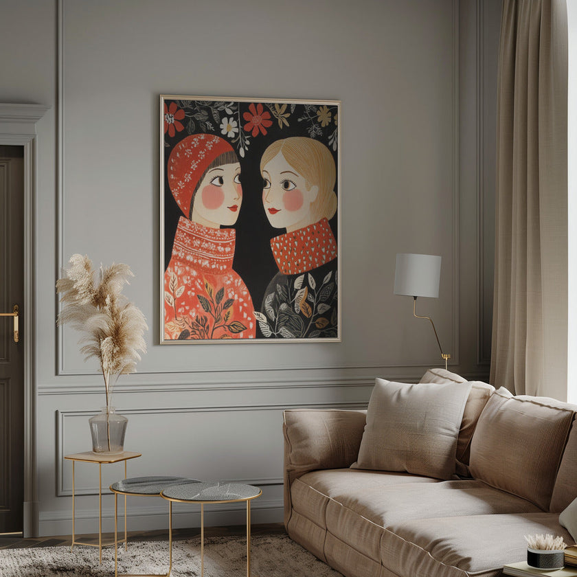 Wall art Vintage Style Mag Women Knittwear Canvas Print