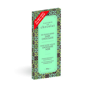 Galerie au Chocolat - No Sugar Added Dark Chocolate Bar (80g)