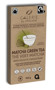 Galerie au Chocolat - Fairtrade White Choc Green Tea Bar (100g)