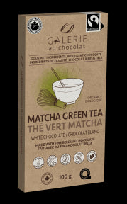 Galerie au Chocolat - Fairtrade White Choc Green Tea Bar (100g)