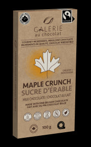 Galerie au Chocolat - Fairtrade Mlk Choc Maple Crunch Bar (100g)