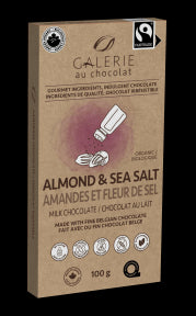 Galerie au Chocolat - Fairtrade Milk Almond Sea Salt Bar (100g)