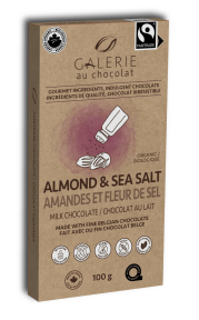 Galerie au Chocolat - Fairtrade Milk Almond Sea Salt Bar (100g)