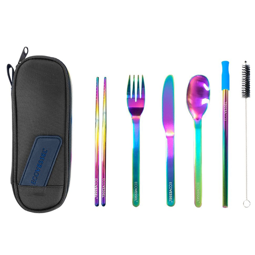 EcoVessel Wanderware 6-Piece Reusable Stainless Steel Utensil Set