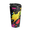 Neon Paint Splatter Stainless Steel Travel Mug | Colorful Splash Tumbler