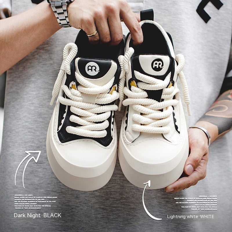Men's Casual Sneakers with Color-Block Design and Rubber Sole