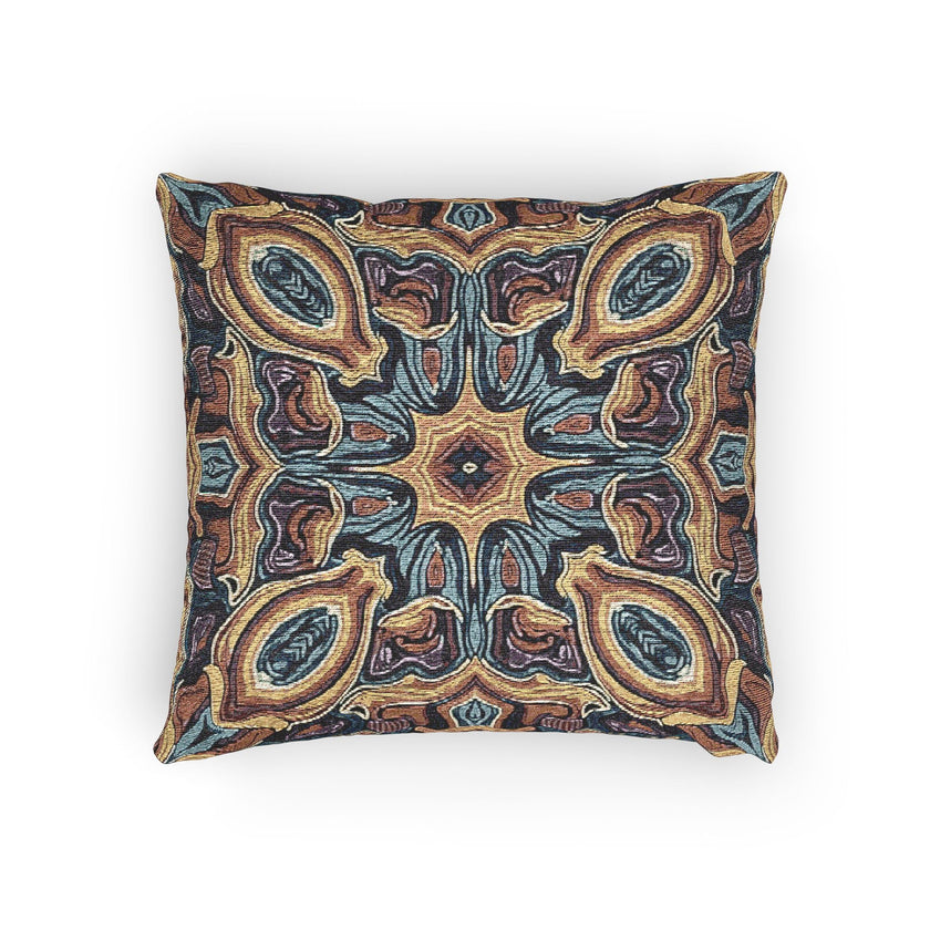 Bohemian Woven Pillow – Mosaic Medallion Decorative Throw Pillow