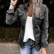 Fitted Denim Jacket Mid Length European American Style