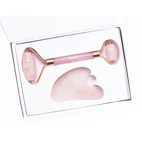 Happy Natural Products - Facial Roller & Gua Sha Kit - Rose (1pk)