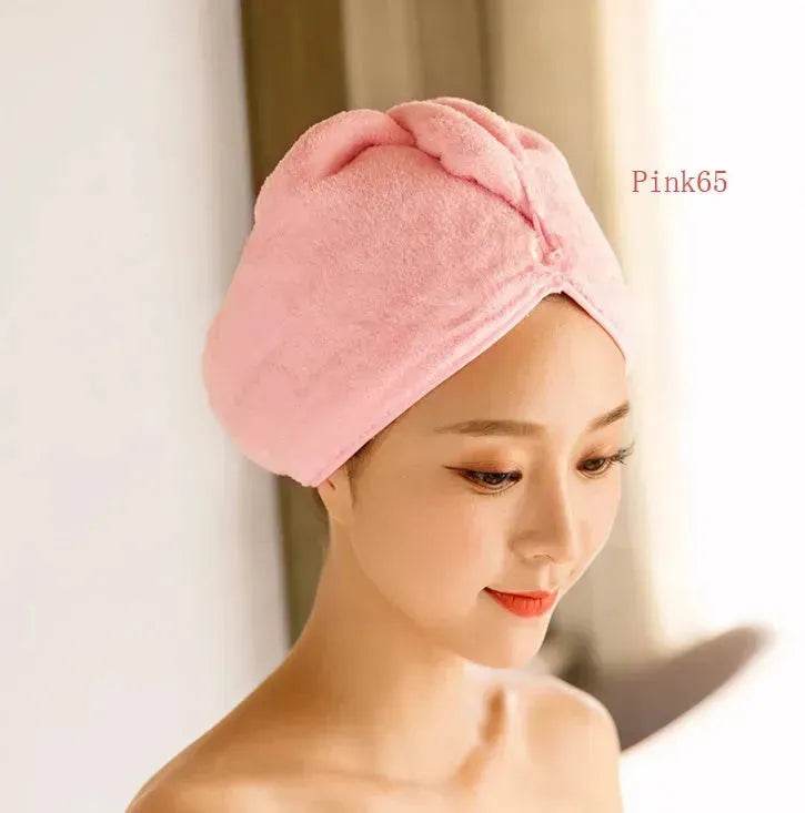 Women's Microfiber Hair Dryer Cap Absorbent Hair Towel.