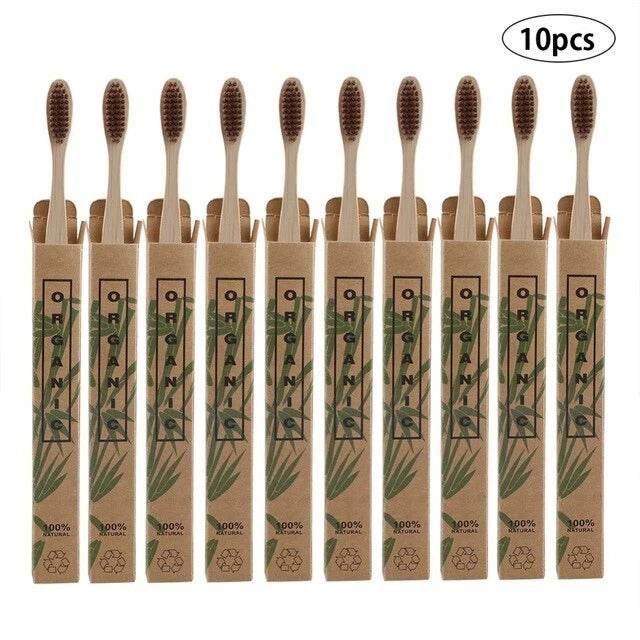 10pcs  Bamboo toothbrushes