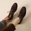 Retro Loafers Lace-up Deep Mouth Pumps Women