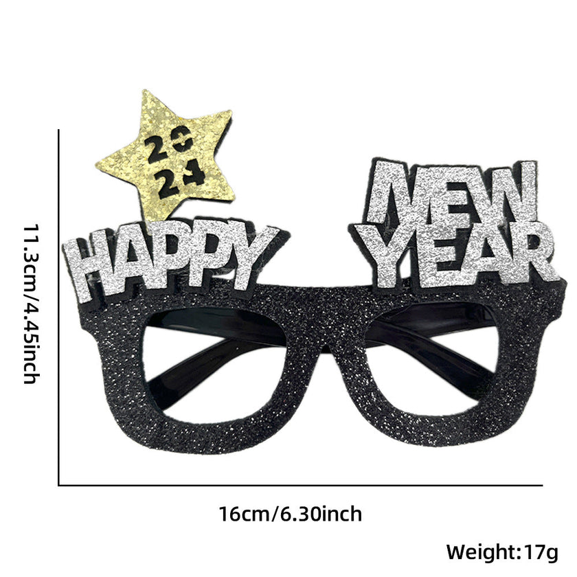 New Year Party Photo Prop Glasses Set – Funny NYE Novelty Glasses & Hats
