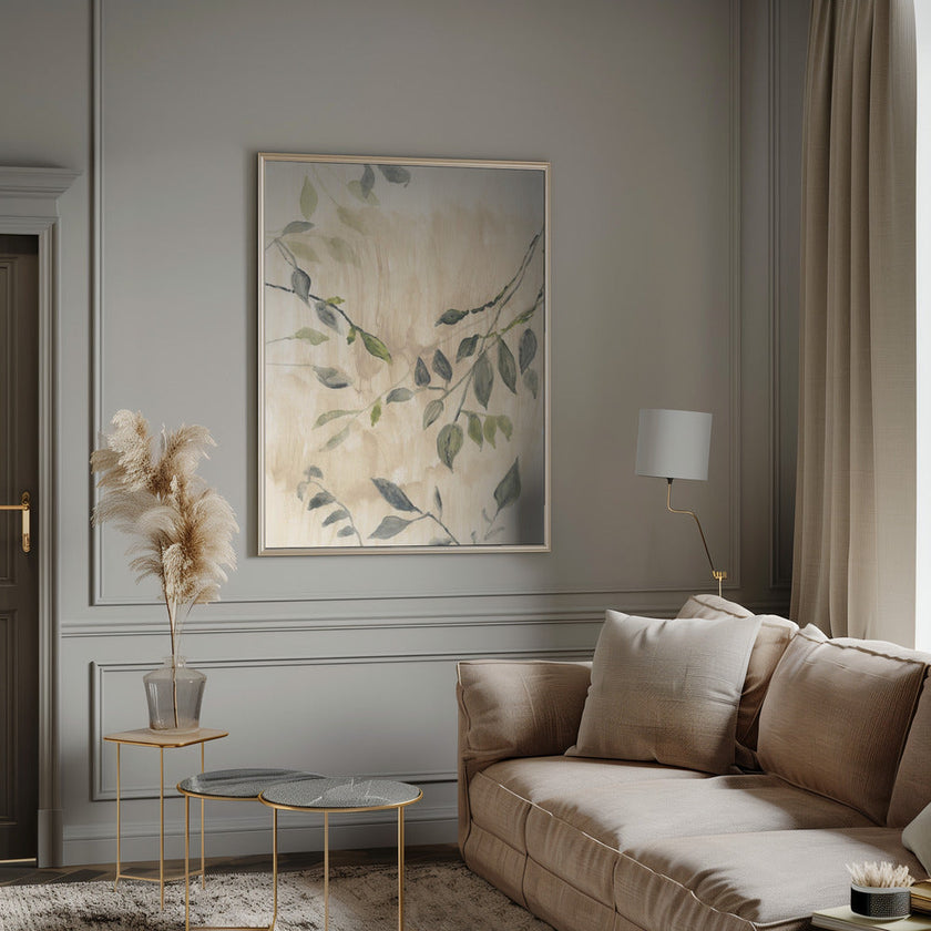 Wall art Colour Washed Leaves No1