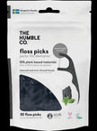 The Humble - Dental Floss Picks Charcoal Mint (50pc)