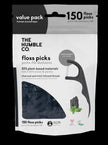 The Humble - Floss Picks Mint Charcoal Value Pk (150pc)
