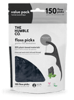 The Humble - Floss Picks Mint Charcoal Value Pk (150pc)