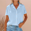Women's Linen Casual Shirt – Short Sleeve Lapel Top for Spring & Summer (S–XXL, 6 Colors)