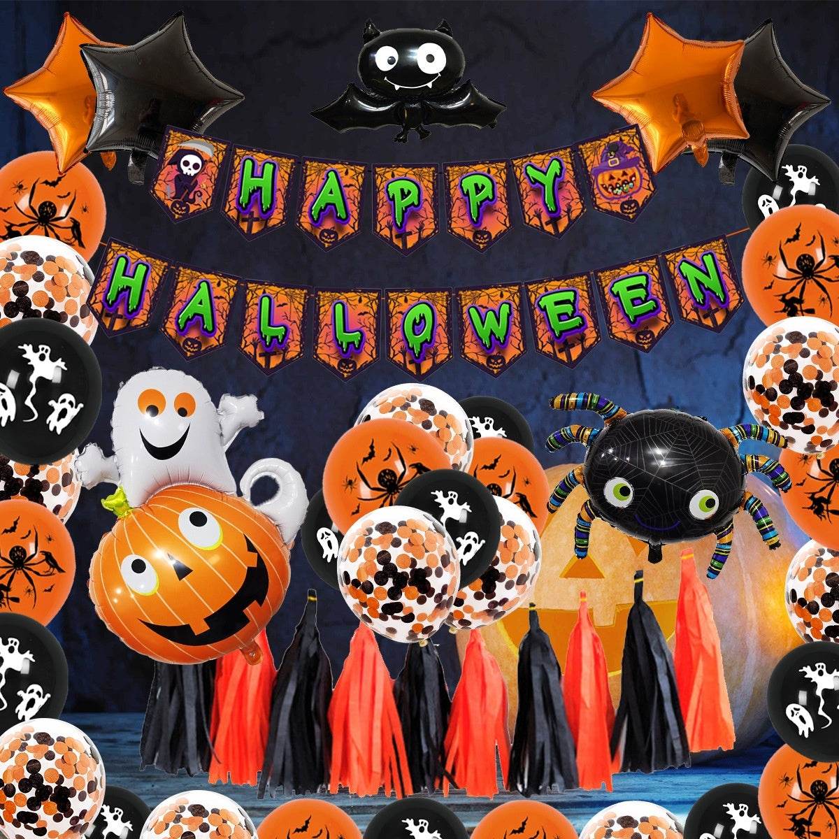 Halloween Party Decoration Balloon Combo Skull Pumpkin