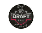 Ben Gaudreau Autographed 2021 NHL Draft Puck Inscribed 