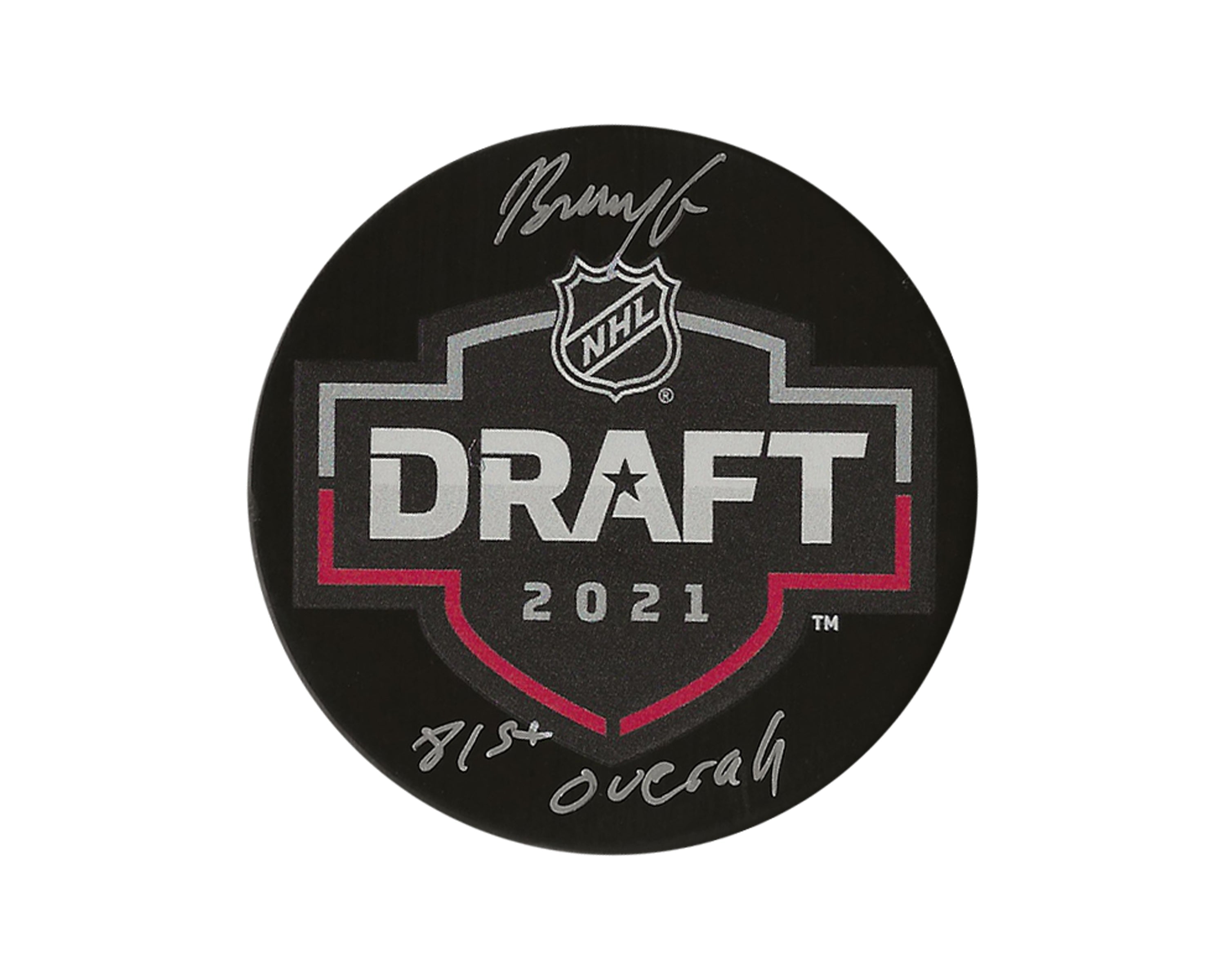 Ben Gaudreau Autographed 2021 NHL Draft Puck Inscribed 