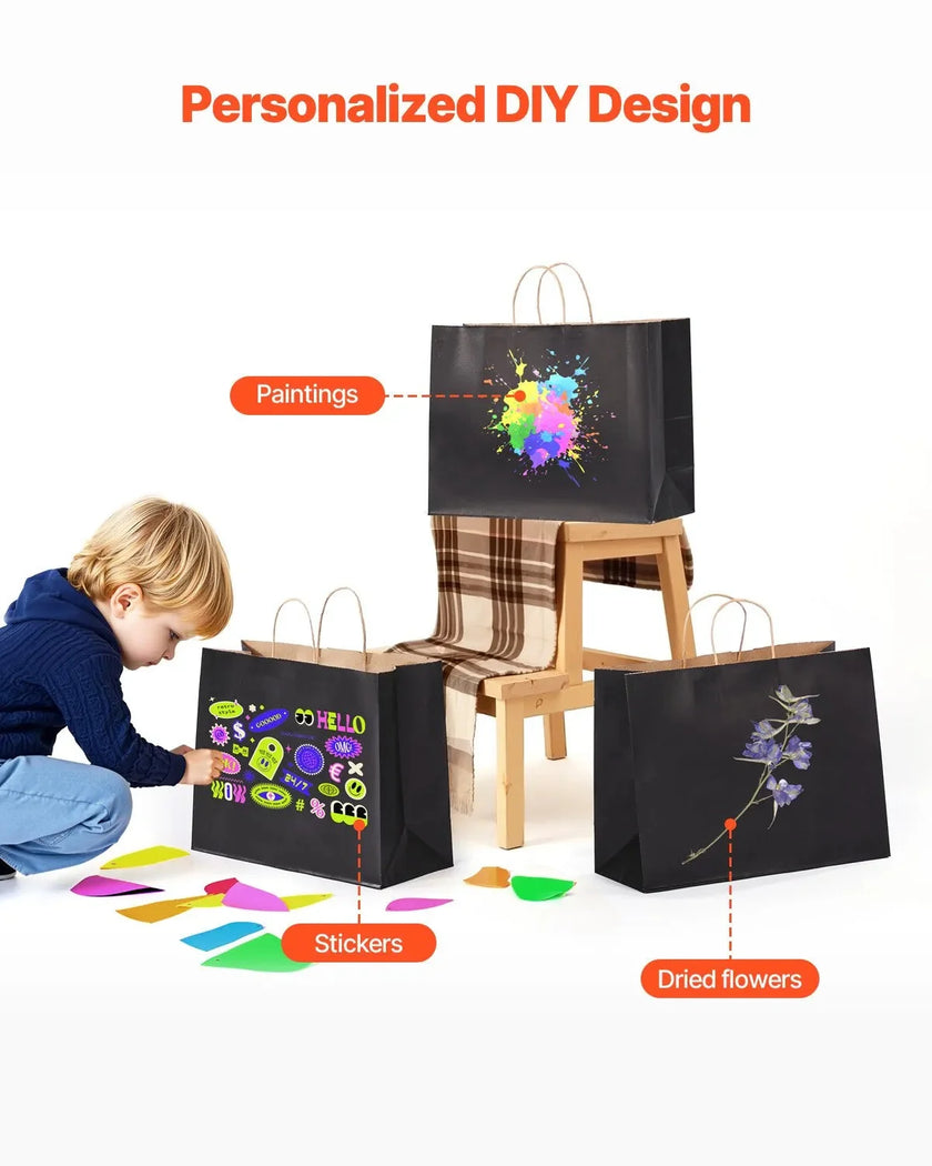 VEVOR Kraft Paper Bags with Handles  Large Eco-Friendly Bags