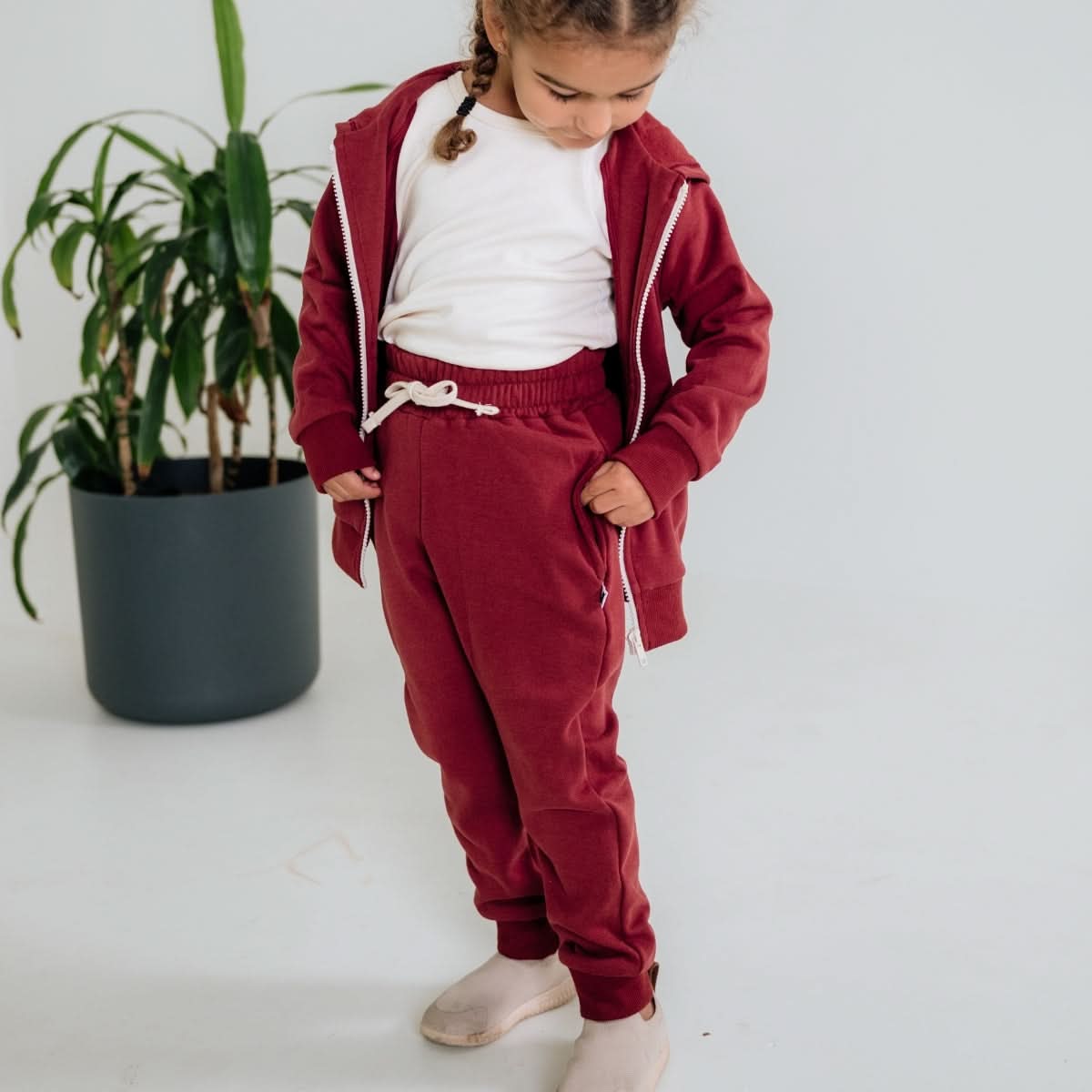 Baby/Kids' Bamboo Fleece Joggers | Cranberry
