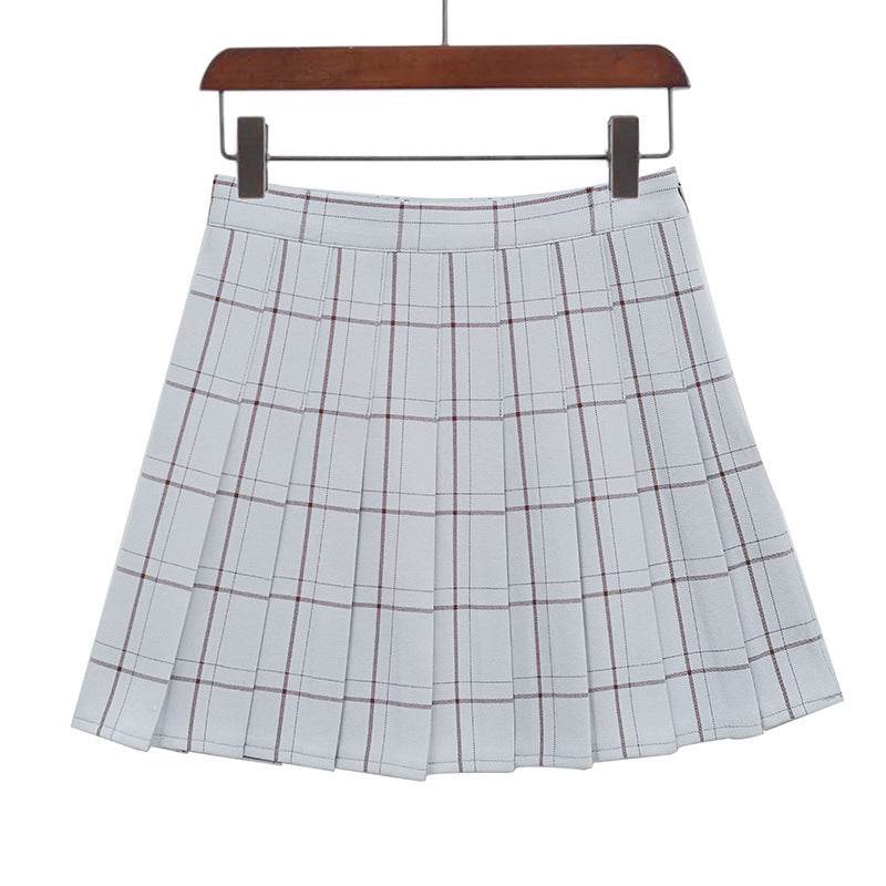 Mini Plaid Pleated High Waist Skirt A- Line Skirt