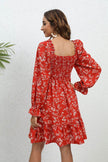 Casual Spring And Summer lantern Sleeve floral Mini Dress
