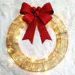 Front Door Wreath Bowknot Luminous LED Light Christmas Garland