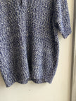 Vintage textured Knit Polo shirt sleeve sweater