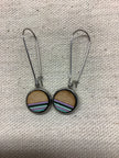 Sick Chick Dangle Striped Wooden Earrings