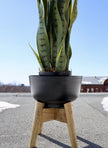 Coyo - Brass Turned Wood Leg Planter Black (Multiple Sizes)
