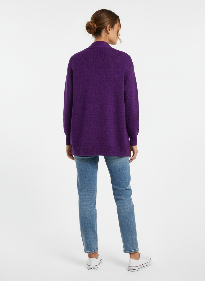 Vintage Knitwear Purple Cardigan