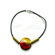 Modern Maximalist Necklace with Clay Bead & Brass Bars