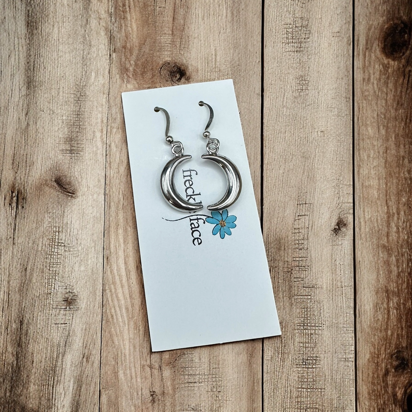 Bubble Moon Earrings - 3D Crescent Shape, Hypoallergenic, Nickel-free