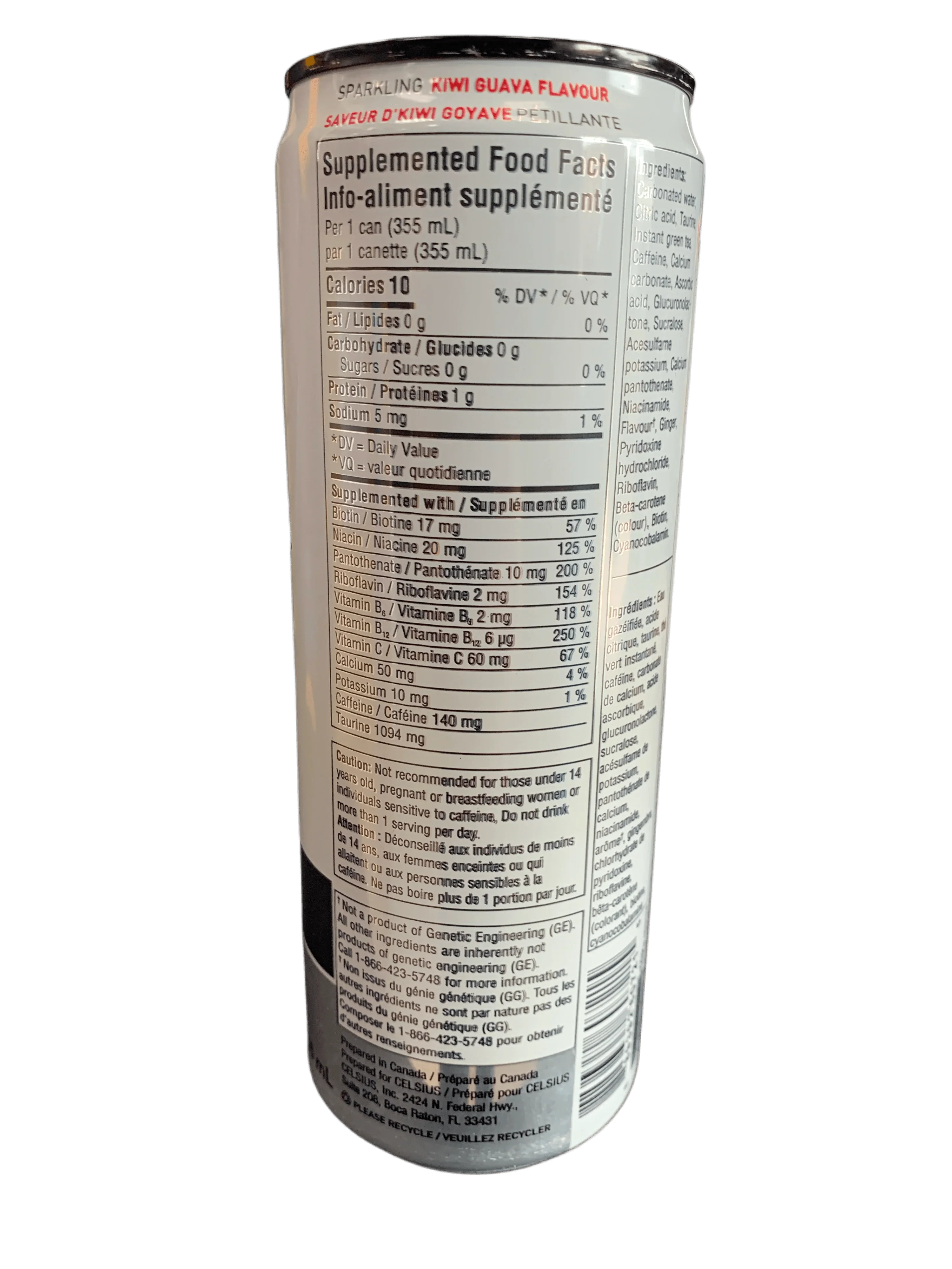 Celsius Sparkling Kiwi Guava Energy Drink 355ML - Canadian Edition