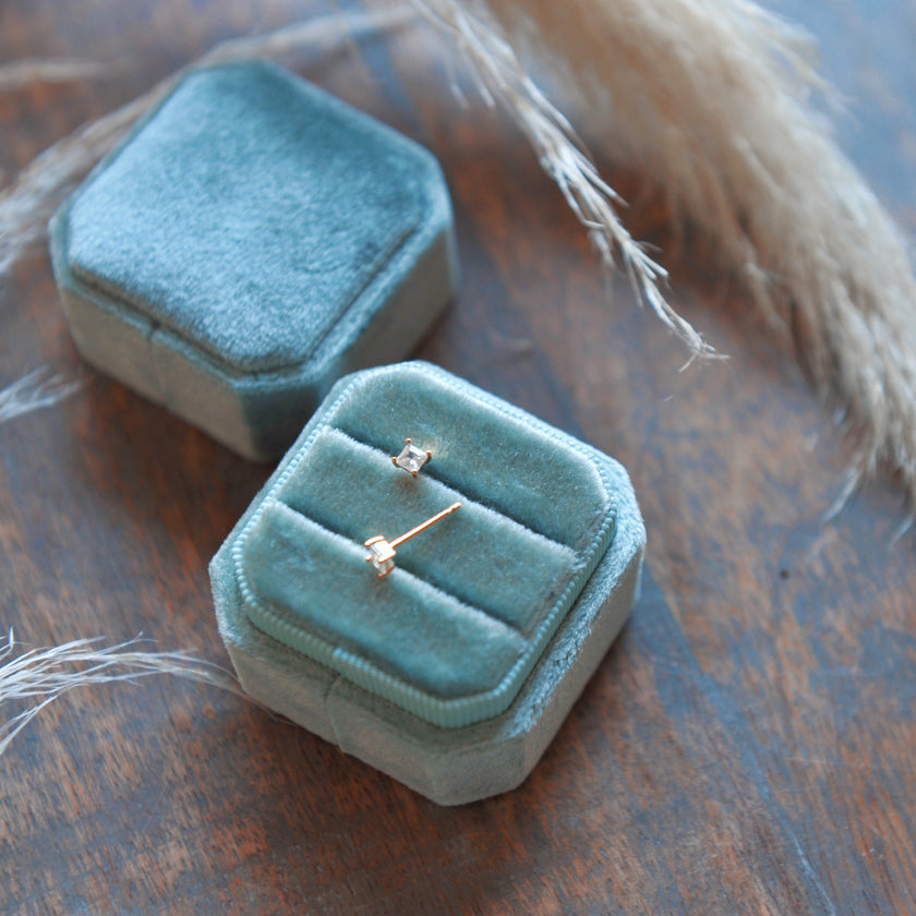 Square CZ studs
