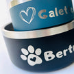 Gamelle personnalisée pour chien et chat sarcelle