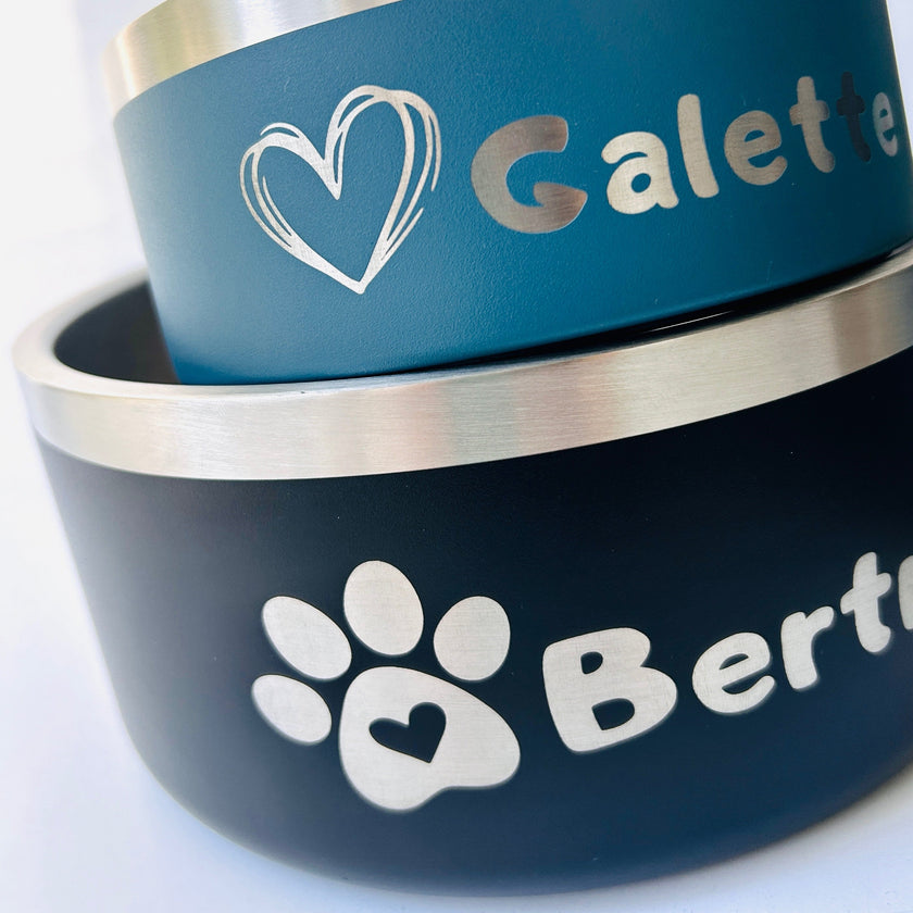 Gamelle personnalisée pour chien et chat sarcelle