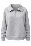 Maeve Luxeflow - Relaxed 3/4 Zip Top In Heather Grey