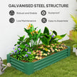 6 x 3 x 1ft Galvanized Raised Garden Bed, Reinforced Outdoor Planter Box with Open Bottom, Green