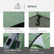 Outsunny Weatherproof Dome Camping Tent w/ Vestibule for 2-3 Person Screen Room Lightweight Backpacking Tent for Fishing
