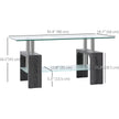 Sutton Rectangular Glass Coffee Table with Tempered Glass Top-Grey