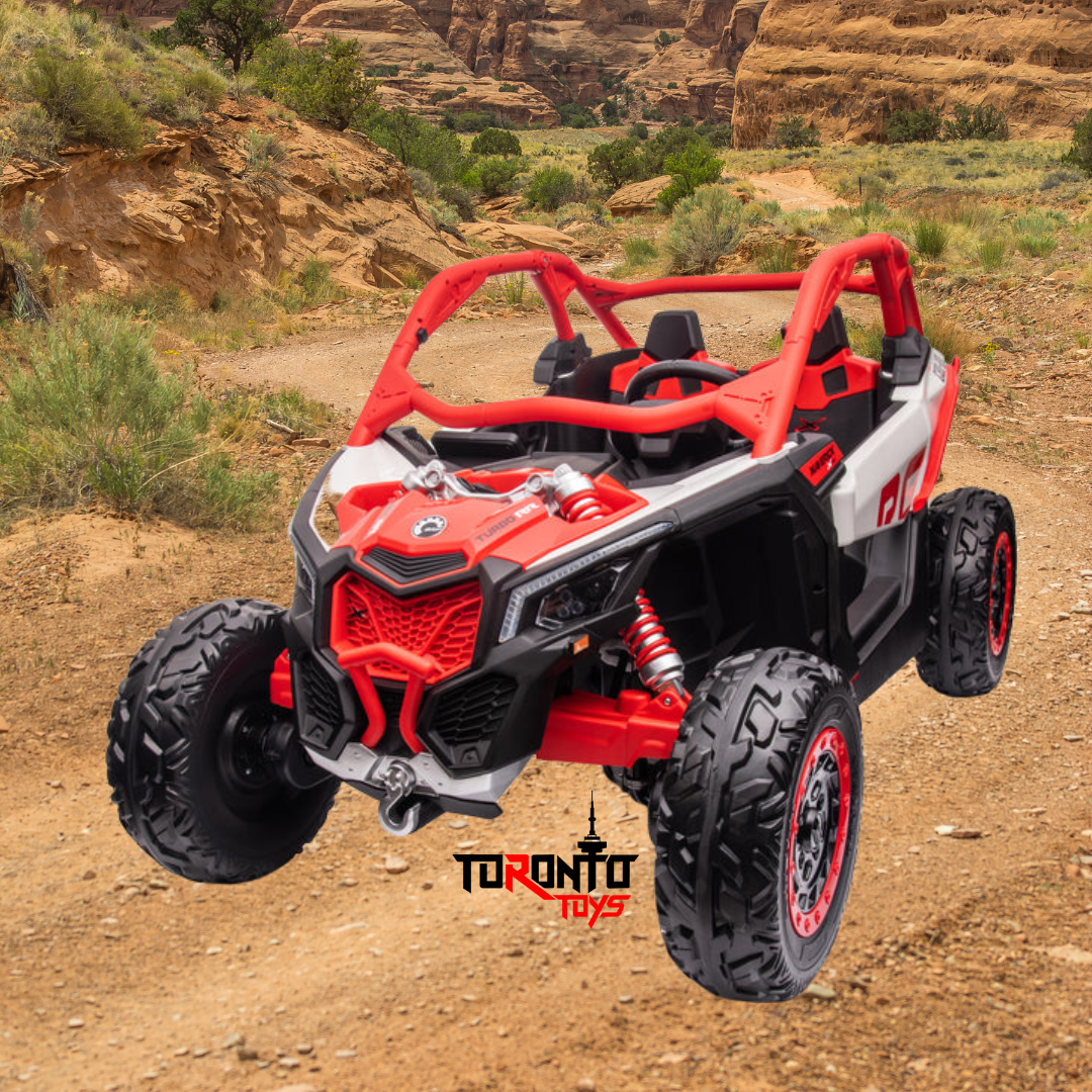 2026 2X24V CAN AM MAVERICK 4X4 2 Seater DELUXE Kids Ride On Car with Remote Control