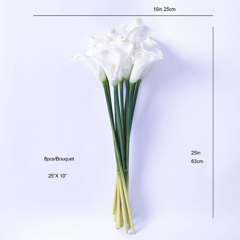 Lawi Artificial White Calla Lily Bouquet 25'' X 10'' (Set Of 12)